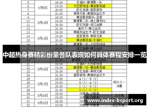 中超热身赛精彩纷呈各队表现如何具体赛程安排一览