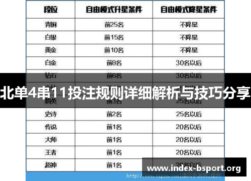 北单4串11投注规则详细解析与技巧分享